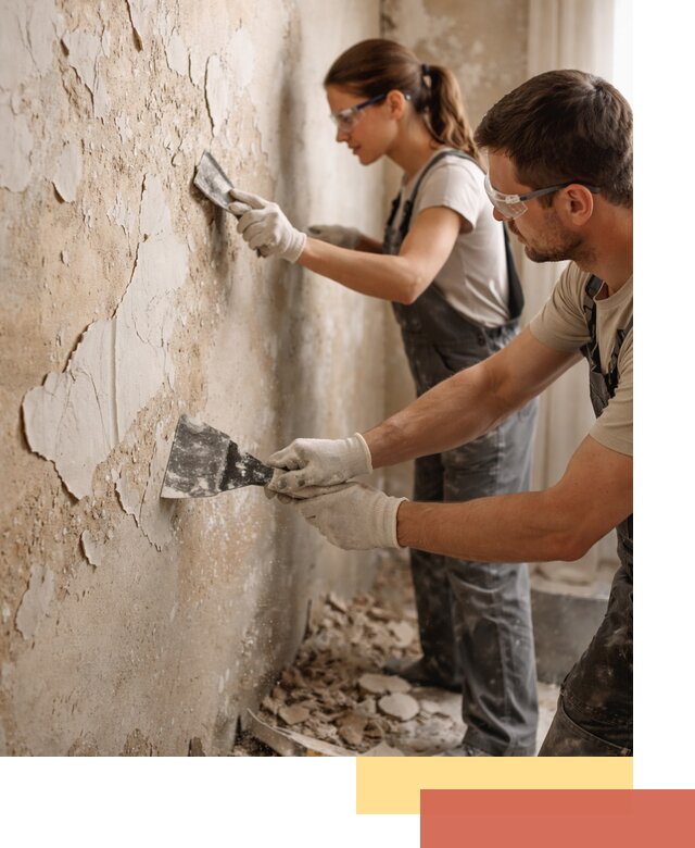 Снятие старой шпаклевки и подготовка поверхностей в Иваново