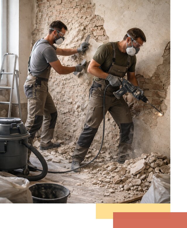 Демонтаж штукатурки со стен в Иваново быстро и аккуратно