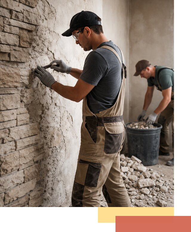 Демонтаж декоративного камня в Иваново профессионально и безопасно