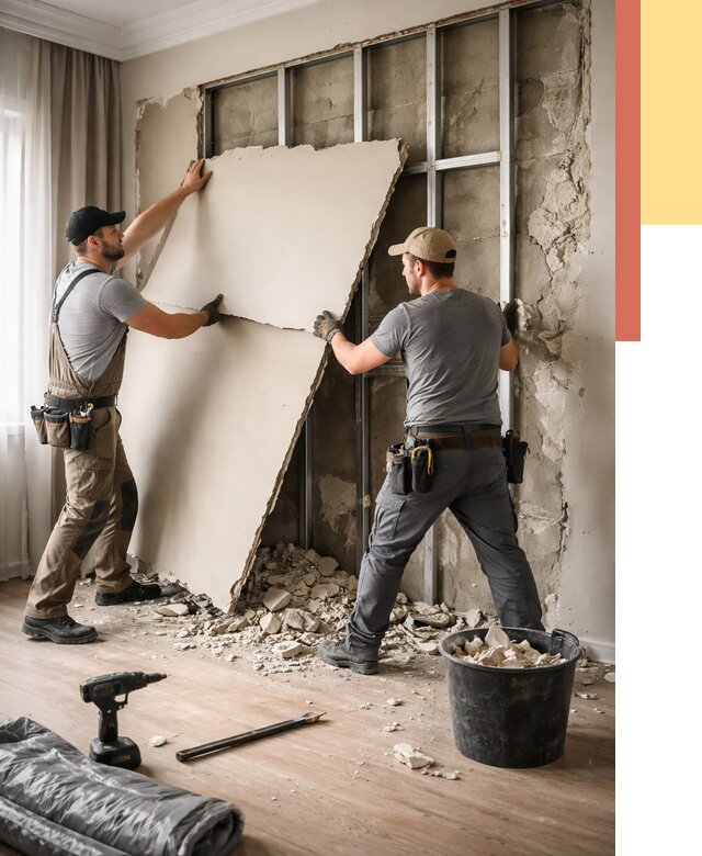 Демонтаж гипсокартона со стен в Иваново от 362 руб. — услуги демонтажа | ОТДЕЛОЧНИК-Внв