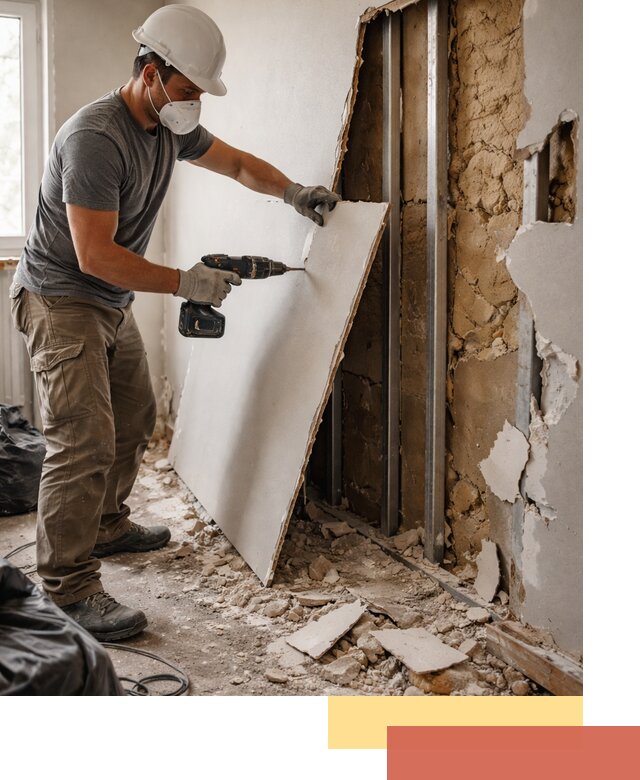 Демонтаж гипсокартона со стен в Иваново качественно и быстро