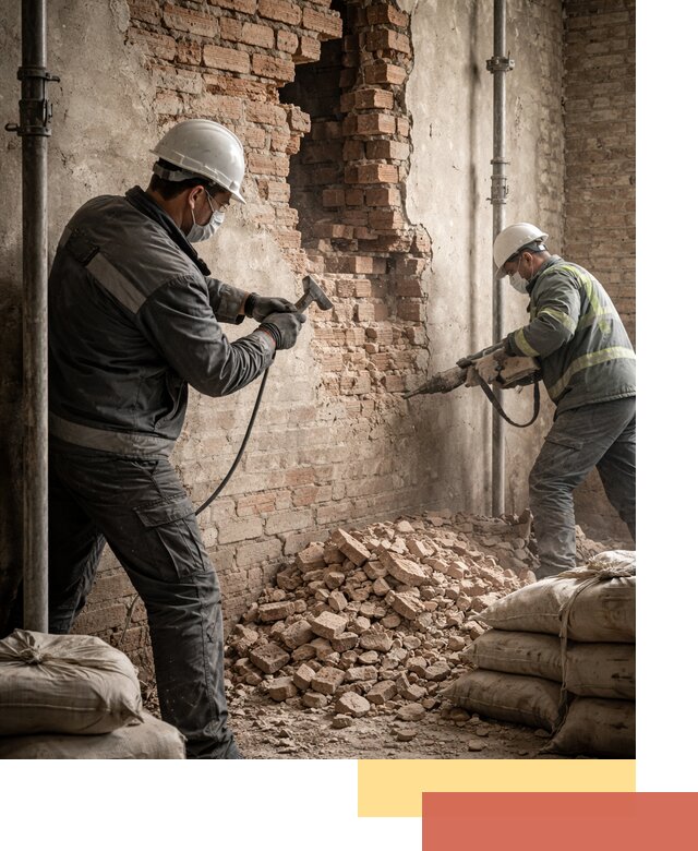 Демонтаж кирпичных стен в Иваново быстро и безопасно