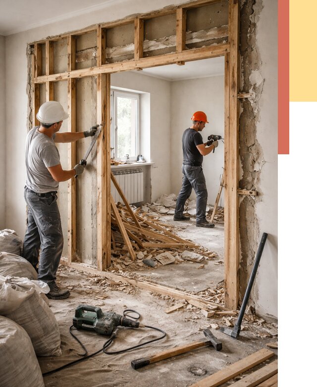 Демонтаж деревянных перегородок в Иваново от 3306 руб. — быстро и недорого | ОТДЕЛОЧНИК-Внв