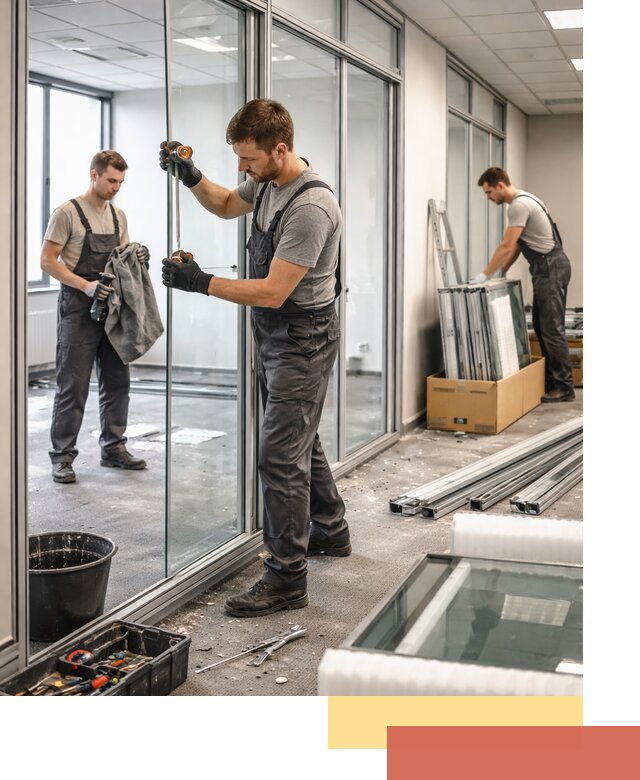 Демонтаж стеклянных перегородок в Иваново быстро и безопасно