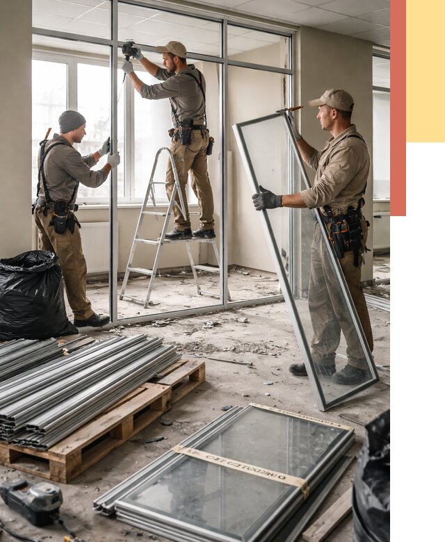 Демонтаж алюминиевых перегородок в Иваново от 4339 руб. — быстро и недорого | ОТДЕЛОЧНИК-Внв