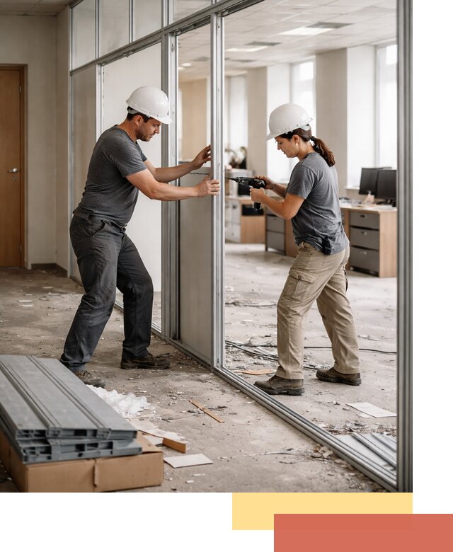 Демонтаж алюминиевых перегородок в Иваново быстро и аккуратно