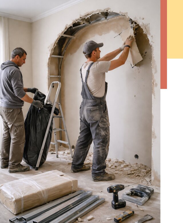 Демонтаж арки из гипсокартона в Иваново от 3616 руб. — услуги под ключ | ОТДЕЛОЧНИК-Внв