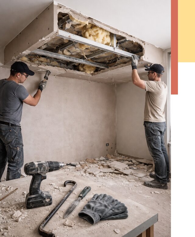 Демонтаж короба из гипсокартона в Иваново от 1570 руб. — быстро и недорого | ОТДЕЛОЧНИК-Внв