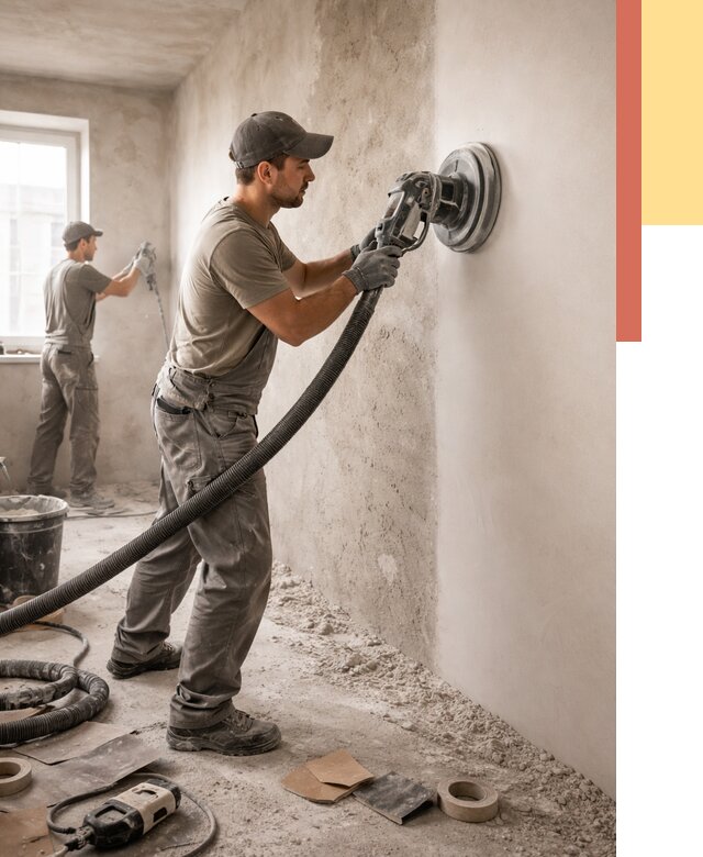 Шлифовка стен в Иваново от 1240 руб/м2 — быстро и недорого | ОТДЕЛОЧНИК-Внв