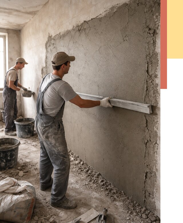 Цементная штукатурка стен в Иваново от 4649 руб/м2 — быстро и недорого | ОТДЕЛОЧНИК-Внв