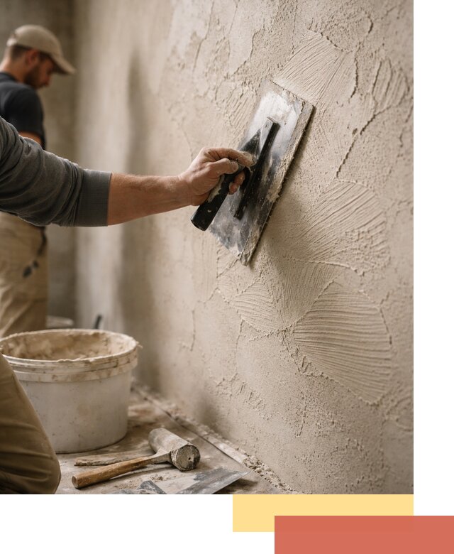 Фактурная штукатурка стен в Иваново — монтаж, отделка, реставрация