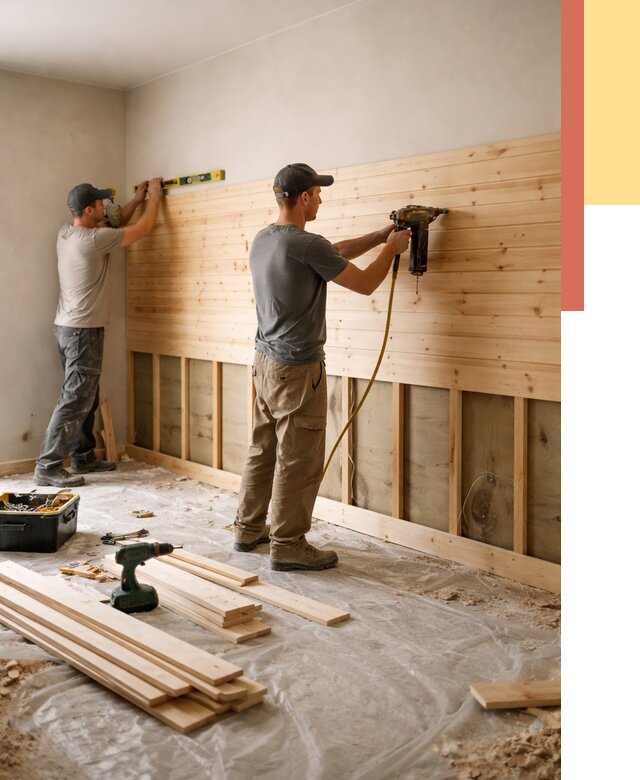 Монтаж деревянной вагонки на стены в Иваново от 7749 руб. | Услуги монтажа вагонки | ОТДЕЛОЧНИК-Внв