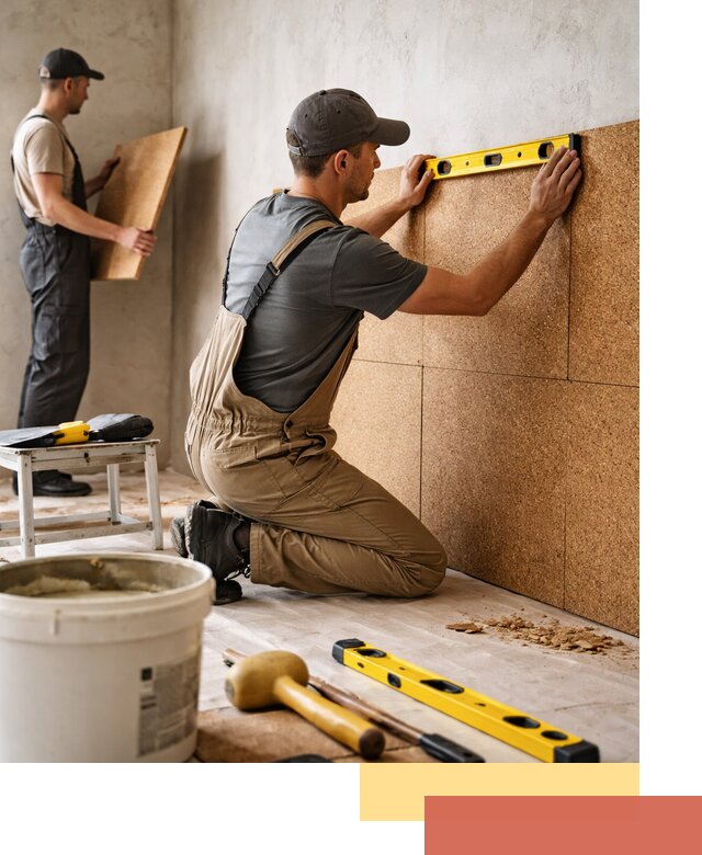 Монтаж пробковых панелей на стены в Иваново быстро и качественно