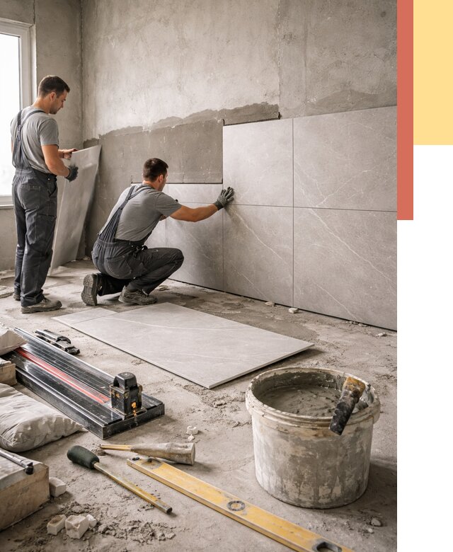 Облицовка стен керамогранитом в Иваново от 4339 руб./м² — услуги под ключ | ОТДЕЛОЧНИК-Внв