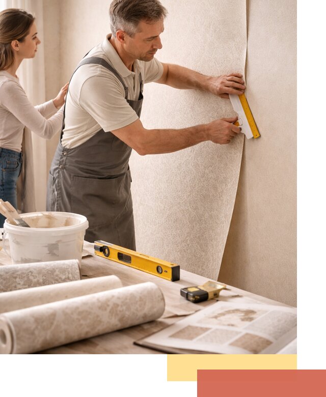 Поклейка обоев с подбором рисунка в Иваново