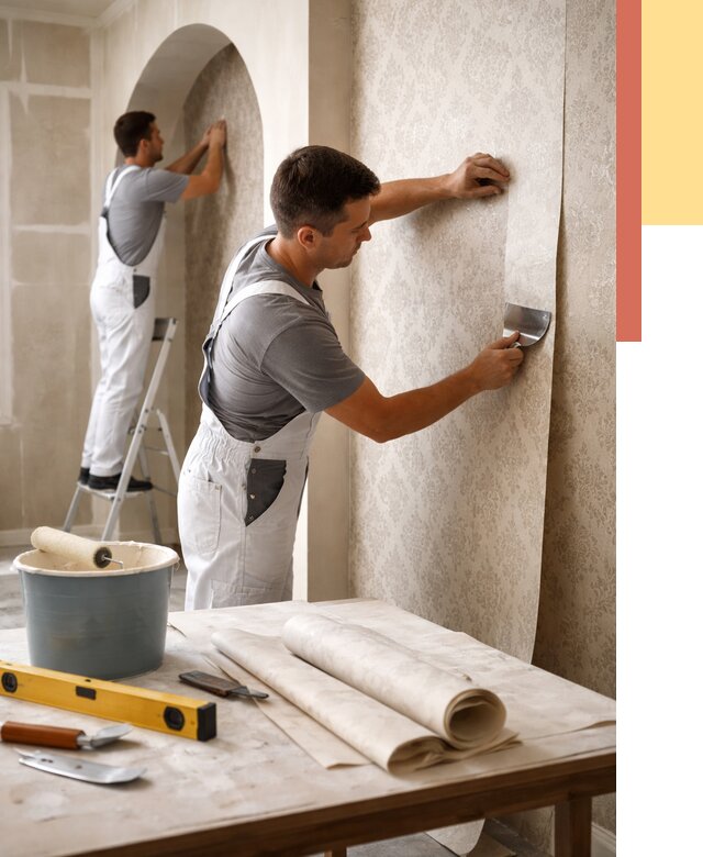 Поклейка обоев на сложные стены в Иваново от 2893 руб. под ключ | ОТДЕЛОЧНИК-Внв