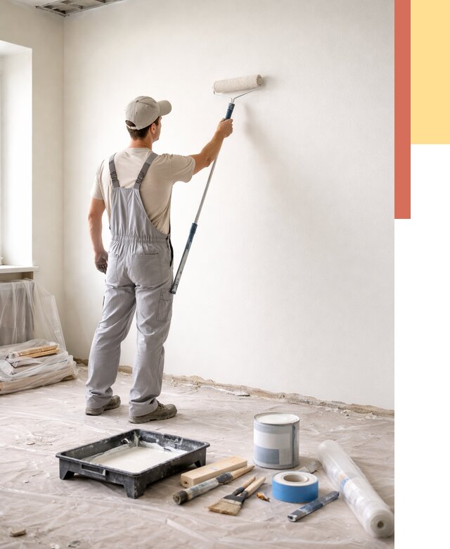 Покраска стен водоэмульсионной краской в Иваново от 465 руб. за м² | ОТДЕЛОЧНИК-Внв