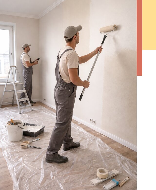 Покраска стен акриловой краской в Иваново от 3616 руб./м² — быстро и недорого | ОТДЕЛОЧНИК-Внв