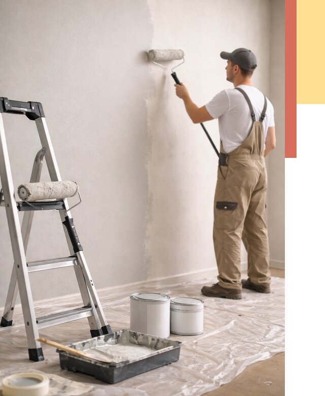 Покраска стен латексной краской в Иваново от 4649 руб. за м2 | ОТДЕЛОЧНИК-Внв