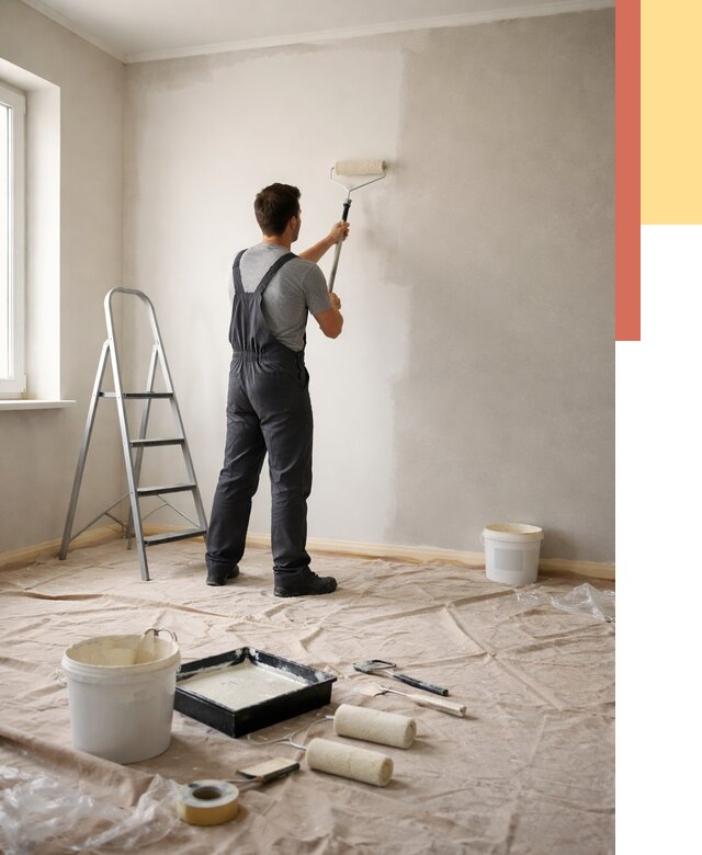 Покраска стен моющейся краской в Иваново от 362 руб./м² — быстро и недорого | ОТДЕЛОЧНИК-Внв