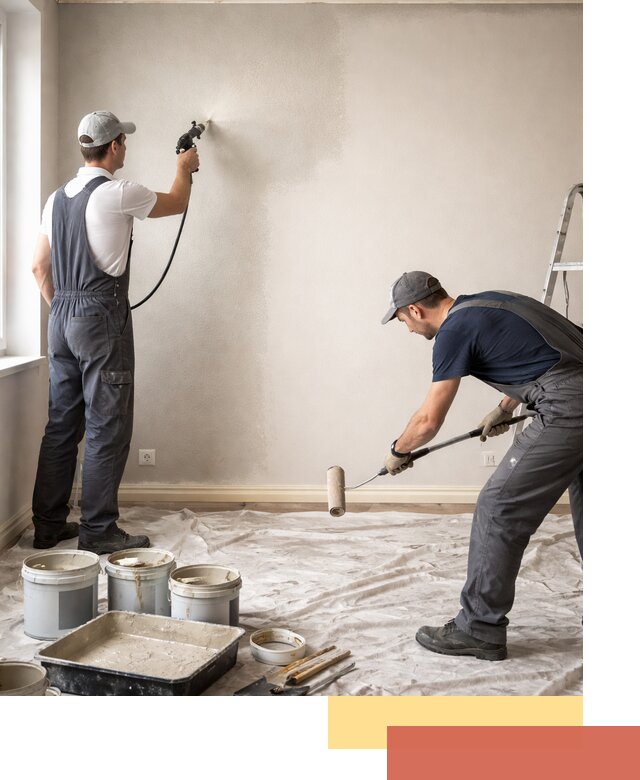 Покраска стен моющейся краской и защита поверхностей в Иваново