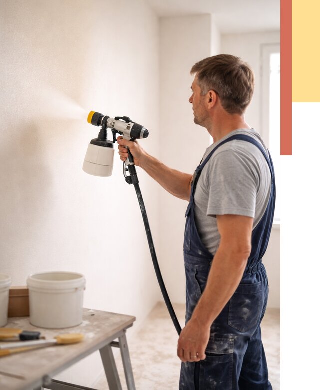 Покраска стен краскопультом в Иваново от 7749 руб. — механизированная покраска | ОТДЕЛОЧНИК-Внв