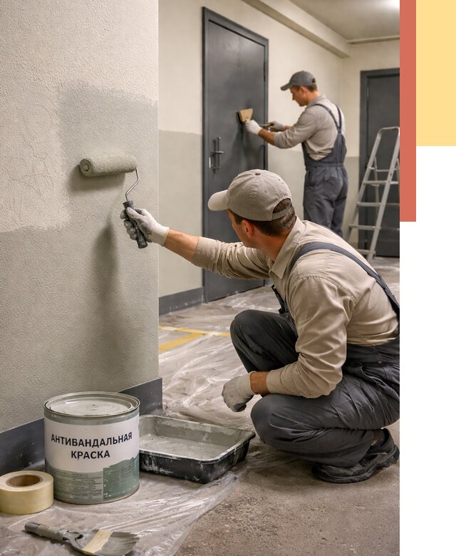 Покраска стен антивандальной краской в Иваново от 4649 руб./м² под ключ | ОТДЕЛОЧНИК-Внв