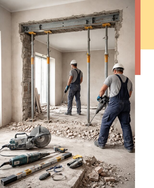 Прорезка проема в стене в Иваново от 4649 руб. — быстро и недорого | ОТДЕЛОЧНИК-Внв