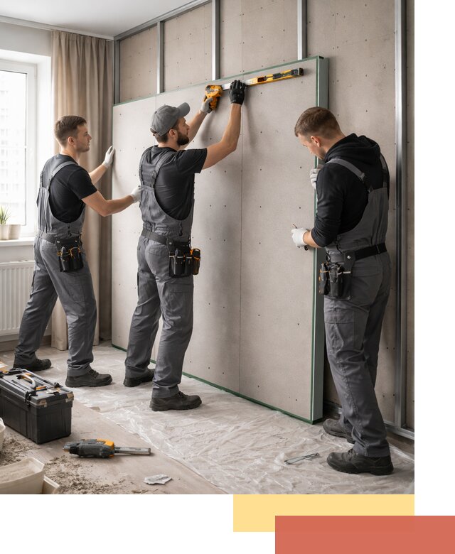 Шумоизоляция стен панелями ЗИПС в Иваново для жилых и коммерческих помещений