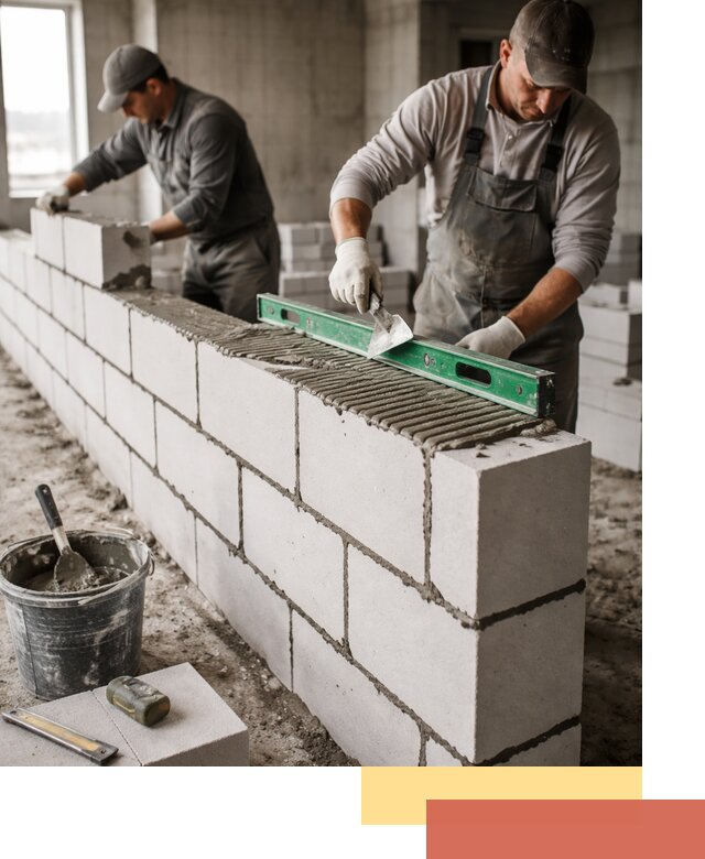 Кладка перегородок из газобетона в Иваново быстро и качественно