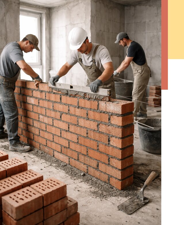 Кладка перегородок из кирпича в Иваново от 3616 руб. за м² | ОТДЕЛОЧНИК-Внв