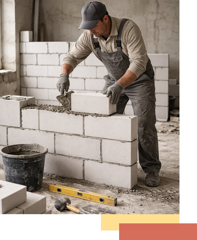 Кладка перегородок из силикатного блока в Иваново