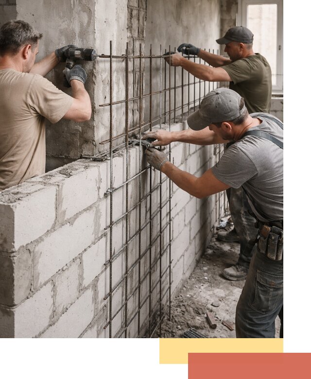 Армирование кладки перегородок в Иваново профессионально и надёжно