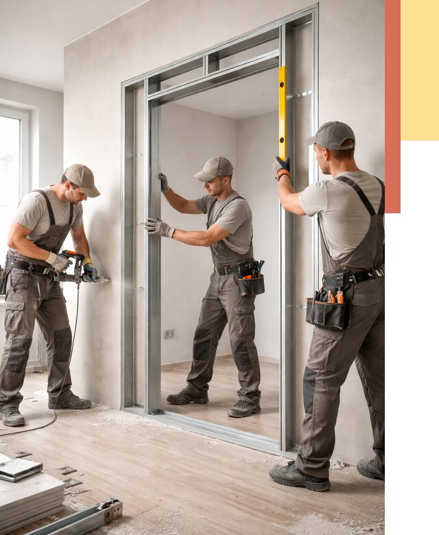 Устройство дверного проема в перегородке в Иваново от 4649 руб. под ключ | ОТДЕЛОЧНИК-Внв