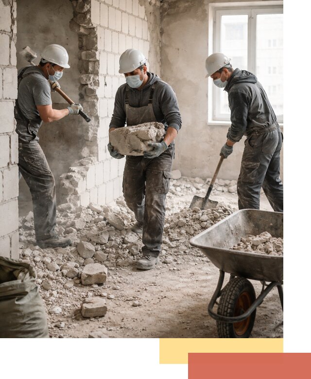 Демонтаж блочных перегородок в Иваново быстро и аккуратно