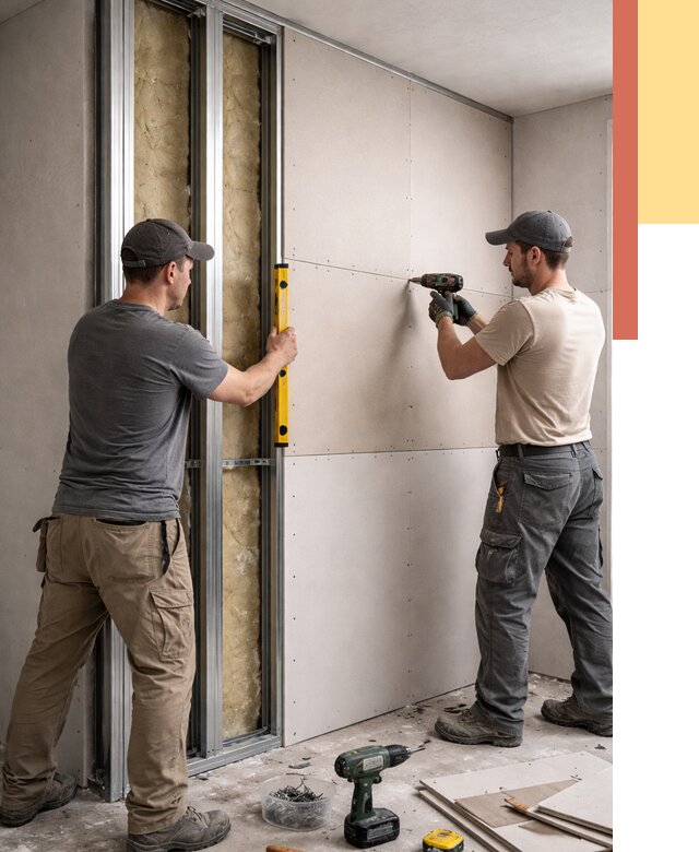 Монтаж двухслойной перегородки из гипсокартона в Иваново от 1498 руб. | ОТДЕЛОЧНИК-Внв