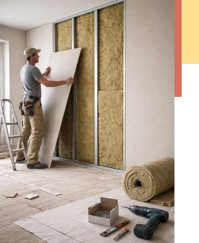 Перегородка из гипсокартона с шумоизоляцией в Иваново от 3224 руб. | ОТДЕЛОЧНИК-Внв