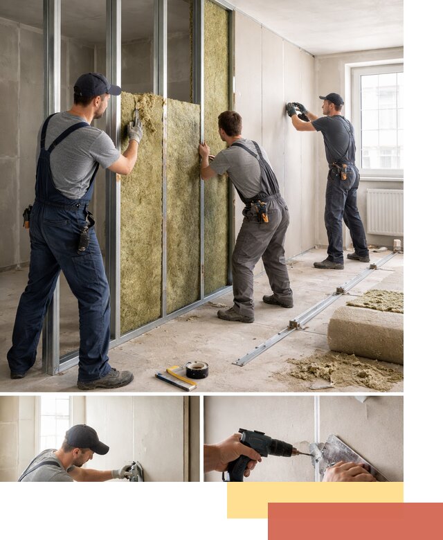 Перегородка из гипсокартона с шумоизоляцией в Иваново — монтаж под ключ