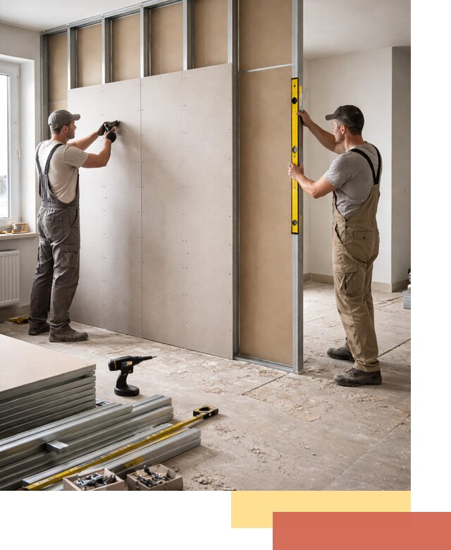 Зонирующая перегородка из гипсокартона под ключ в Иваново