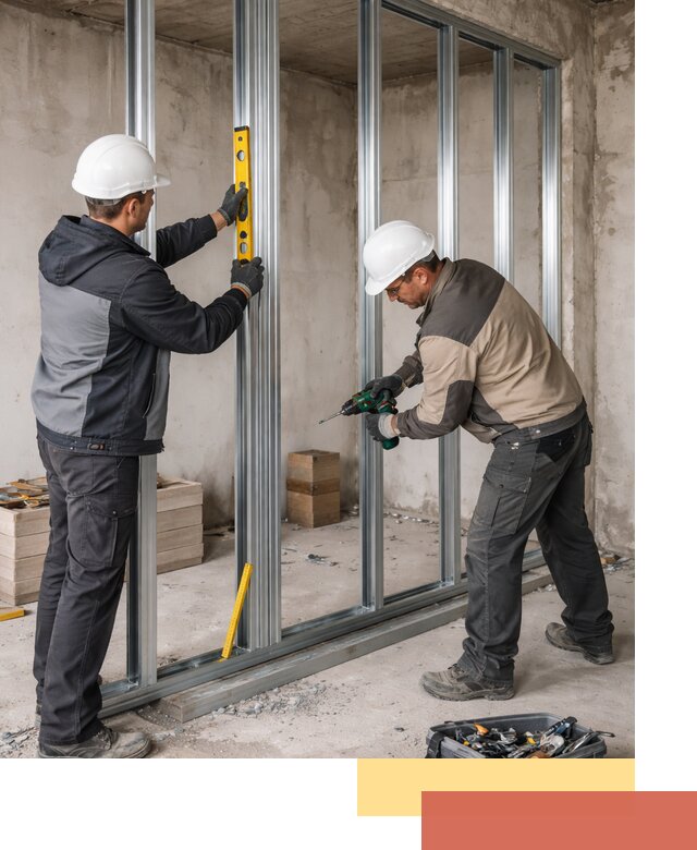 Монтаж каркаса перегородки из профиля в Иваново