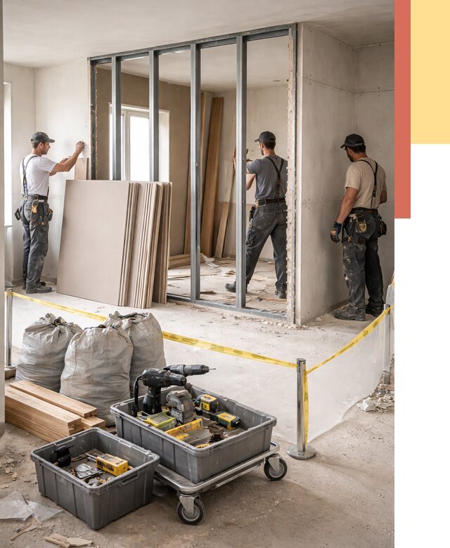 Перенос гипсокартонной перегородки в Иваново под ключ от 4649 руб. | Демонтаж и монтаж – ОТДЕЛОЧНИК-Внв