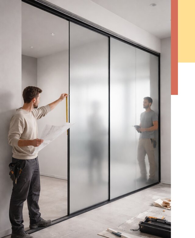 Матовые стеклянные перегородки в Иваново от 8782 руб. — монтаж и установка | ОТДЕЛОЧНИК-Внв