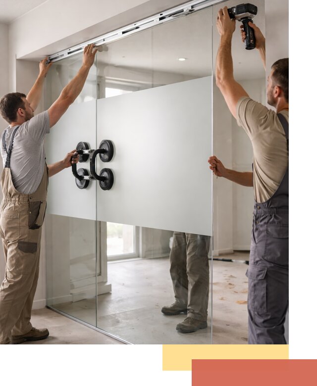 Матовые стеклянные перегородки под ключ в Иваново