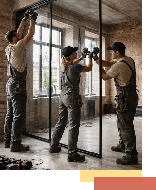 Стеклянные перегородки лофт — изготовление и монтаж в Иваново