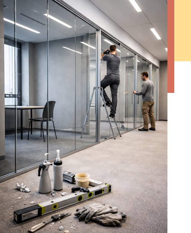 Стеклянные офисные перегородки в Иваново от 8782 руб. — монтаж и установка | ОТДЕЛОЧНИК-Внв