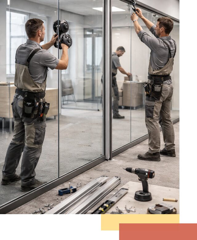 Стеклянные офисные перегородки под ключ в Иваново