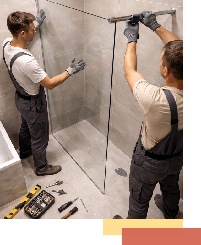 Стеклянные перегородки для душа в Иваново — изготовление и монтаж