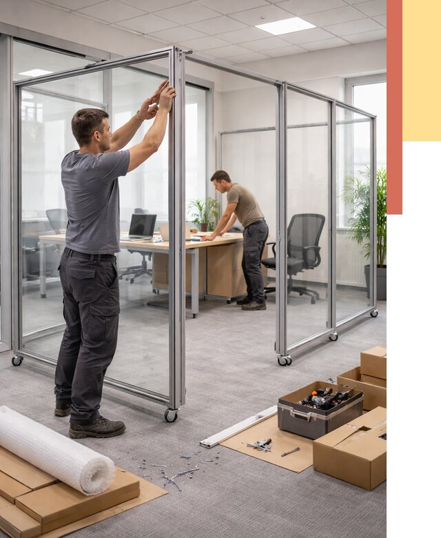 Мобильные офисные перегородки в Иваново от 12915 руб. — установка под ключ | ОТДЕЛОЧНИК-Внв