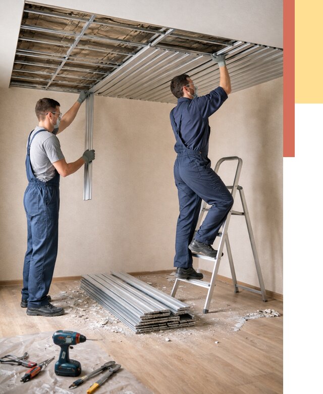 Демонтаж реечного потолка в Иваново от 4649 руб. быстро и недорого | ОТДЕЛОЧНИК-Внв