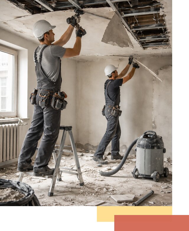 Демонтаж гипсокартонного потолка в Иваново быстро и аккуратно